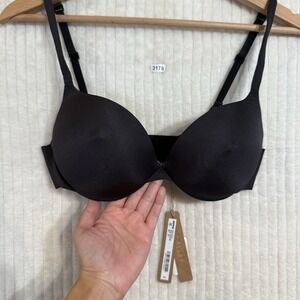 Skims Ultimate Nipple Push-Up Bra In Onyx Black Size 32C NWT